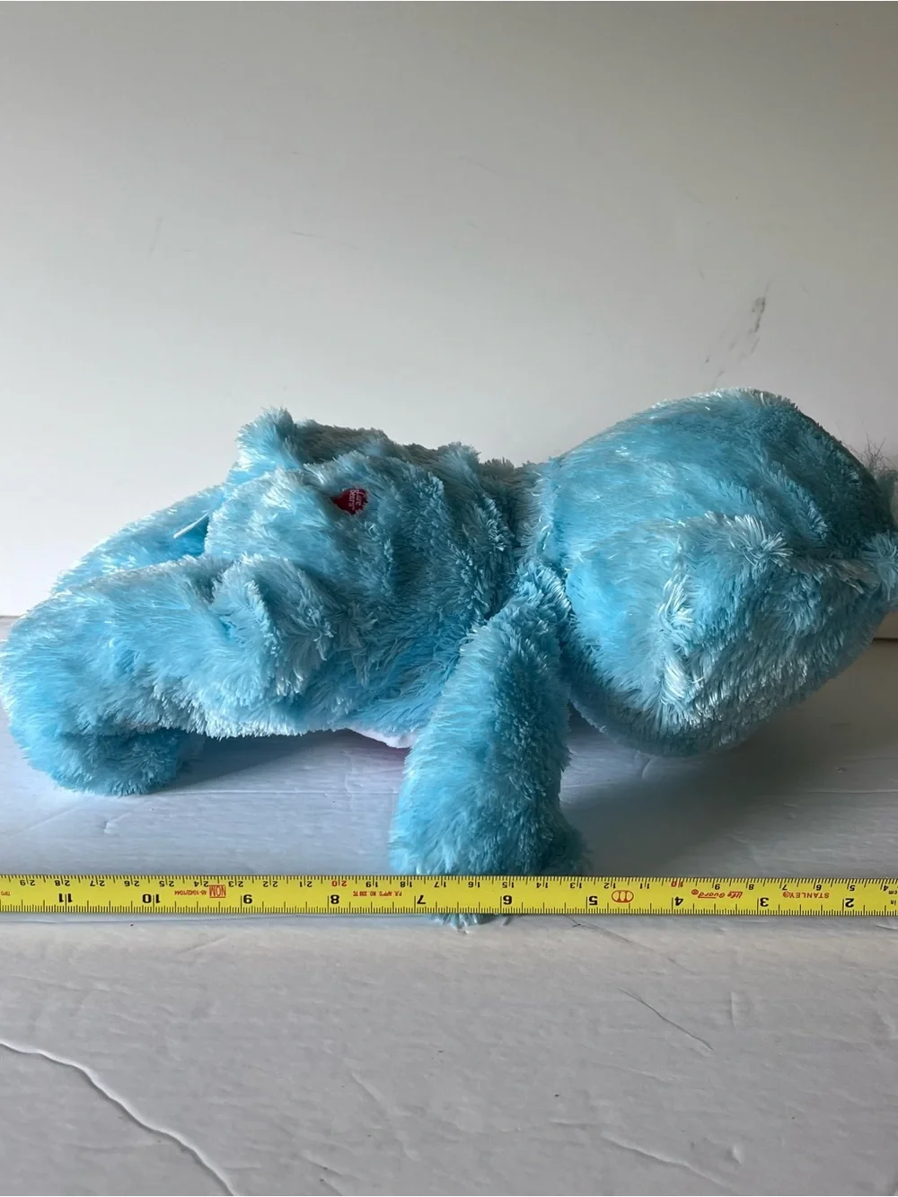 Vintage 2005 Care Bear Play-A-Lot Fluffy & Floppy 12” Blue Bear Ball & Rainbow